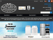 Tablet Screenshot of millmansappliances.com